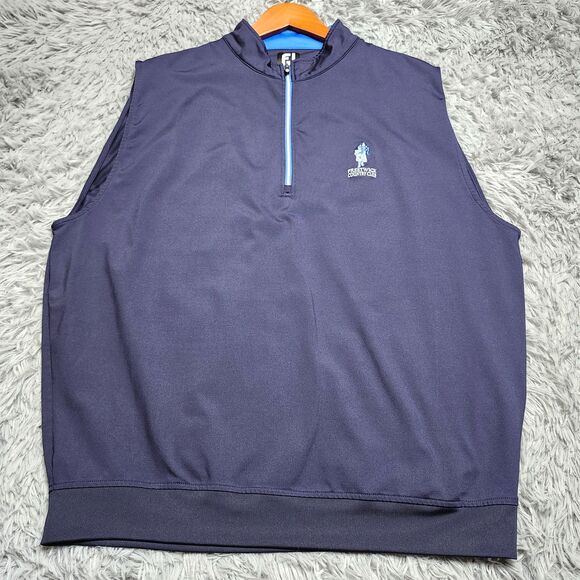 FootJoy Prestwick Country Club Vest Mens XL Blue Sleeveless Golf Pullover FJ - Picture 1 of 11